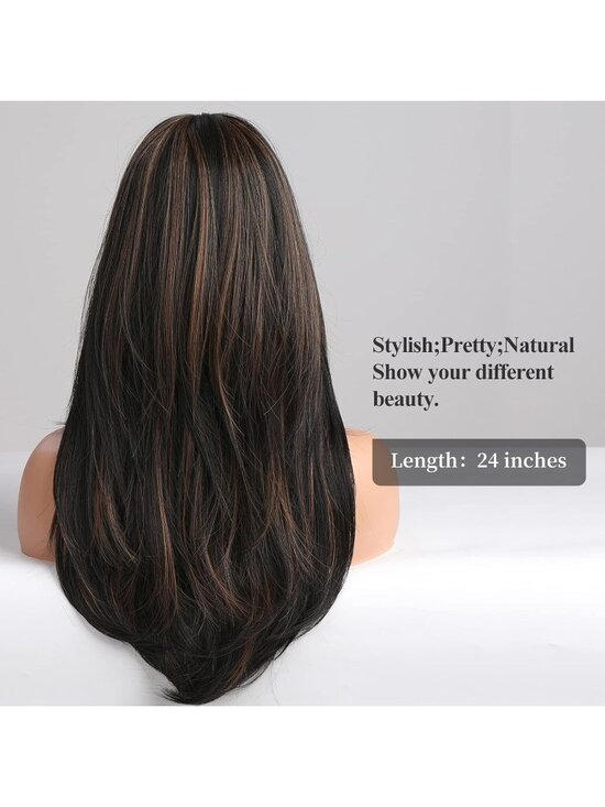 Women Black\\blonde Heat Resistant Long Curly Shoulder Length Synthetic Wigs